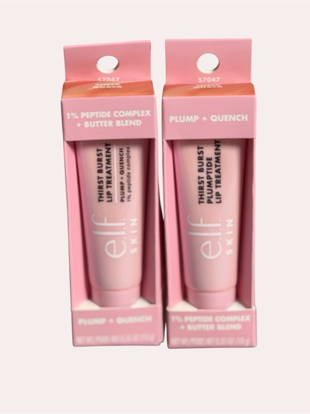 2 E.L.F. Thirst Burst Plump + Quench Lip Plumptide Treatment in SHEER GUAVA